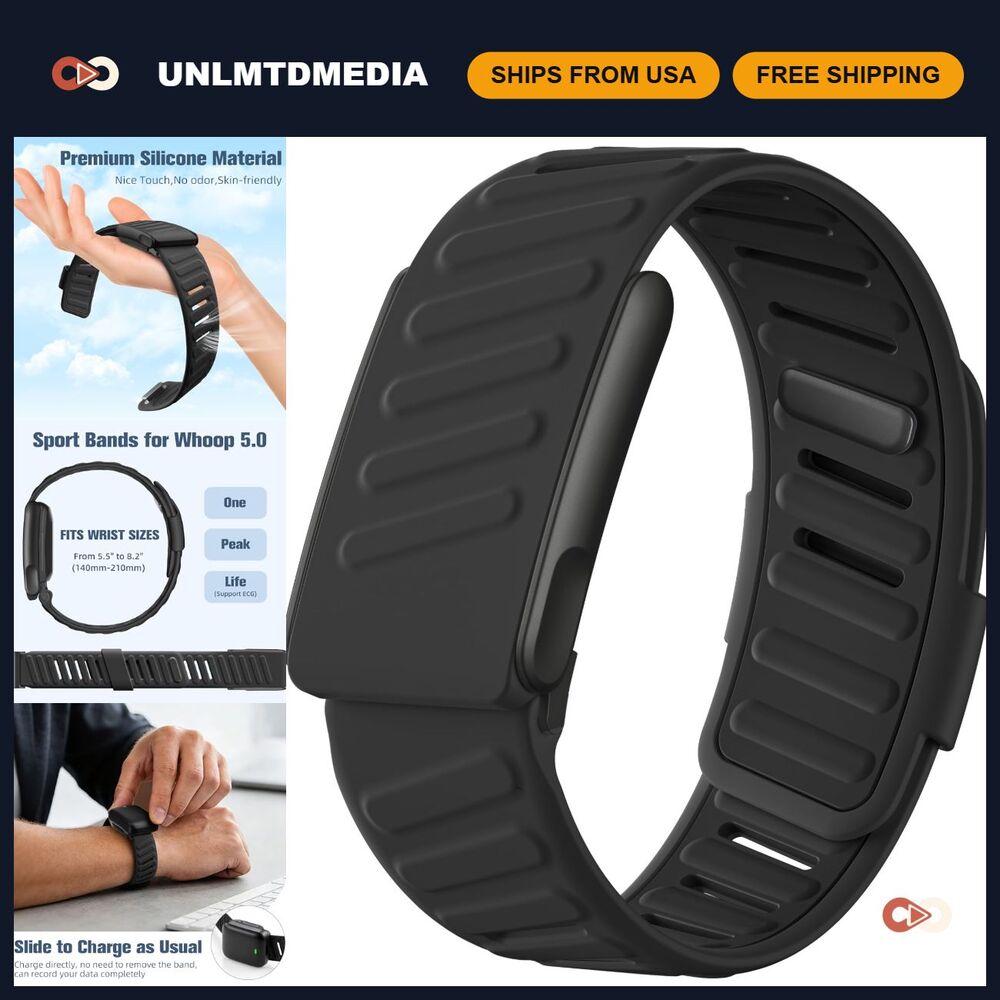 Breathable Waterproof Silicone Sport Band for Whoop 5.0 - Adjustable Replacement